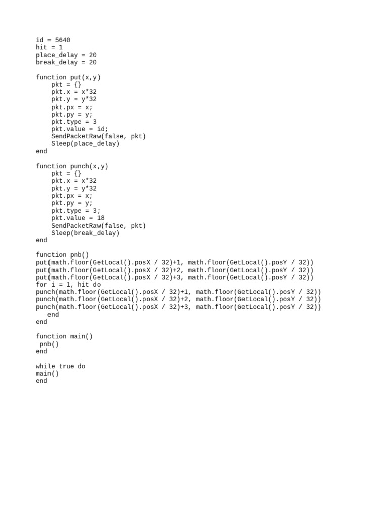 Lua Script for Game Automation | PDF