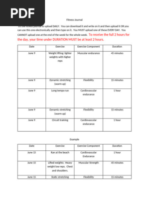 Fitness Journal July 9