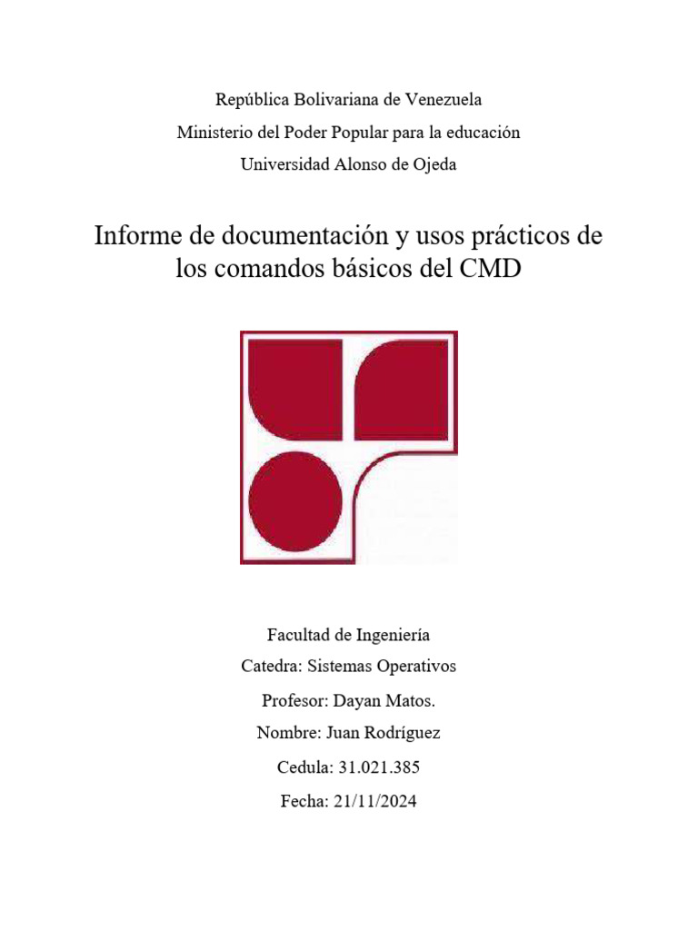 Informe de sistemas operativos uso de comandos basicos en cmd pdf