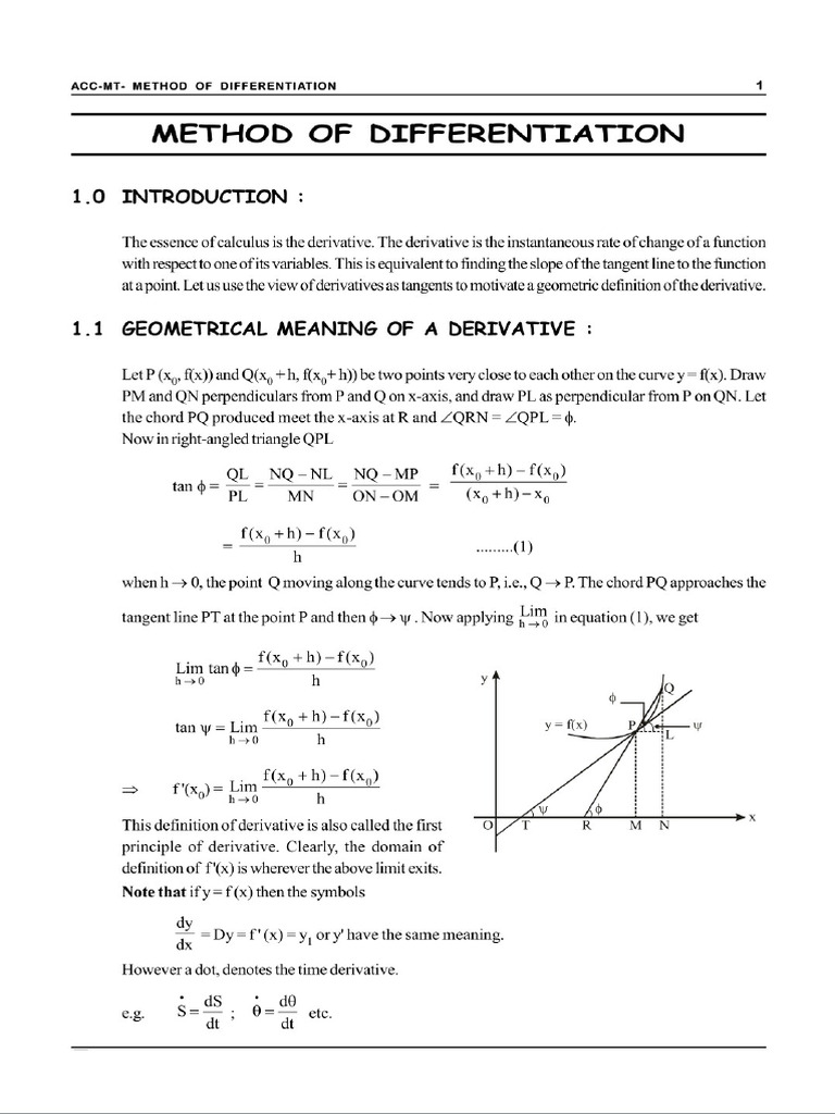 Method of Differentiation | PDF