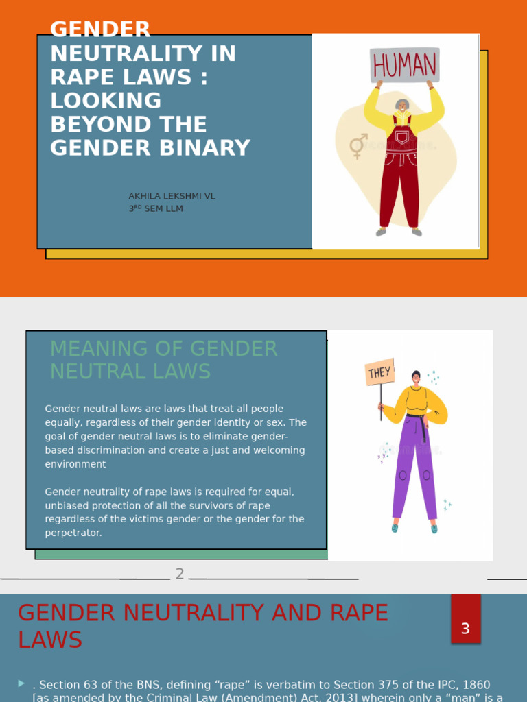 Gender Neutrality in Rape Laws Joint Seminar 3rd Sem Akhila | PDF ...