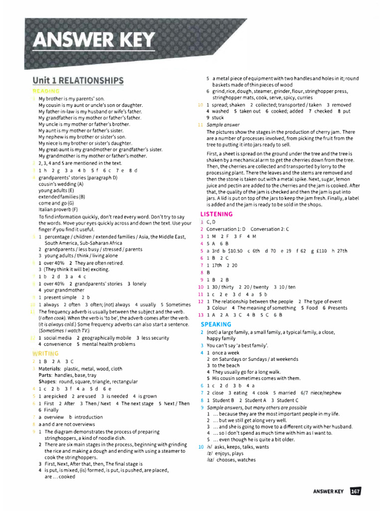 Mindset for IELTS 1 Answer Key | PDF