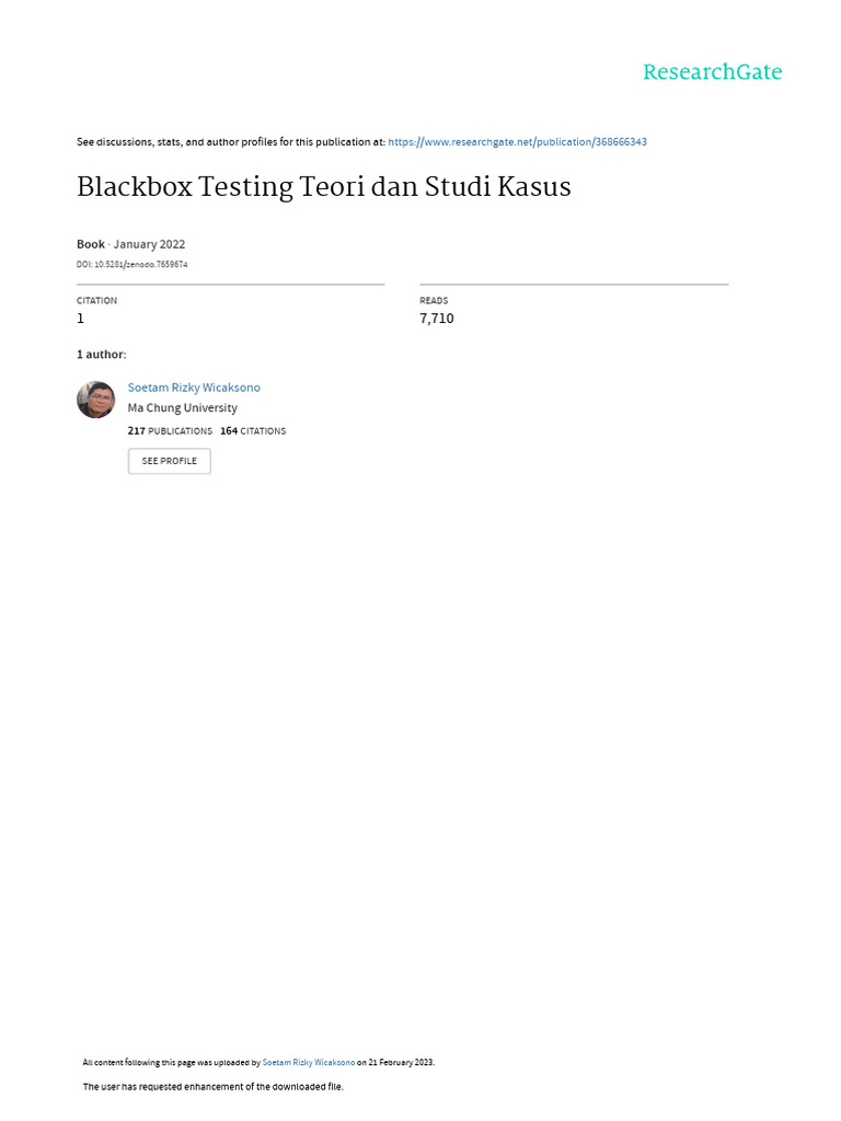 Contoh dan Teori Blackbox Testing | PDF | Komputer
