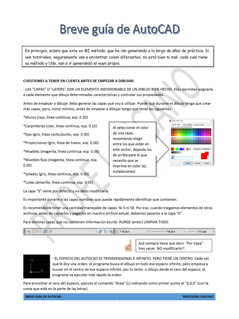 Breve Guía de AutoCAD | PDF | Color | Tecnicas artisticas