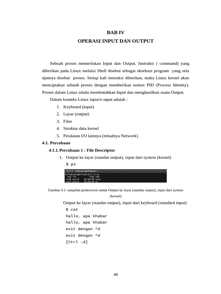 Operasi Input dan Output di Linux | PDF