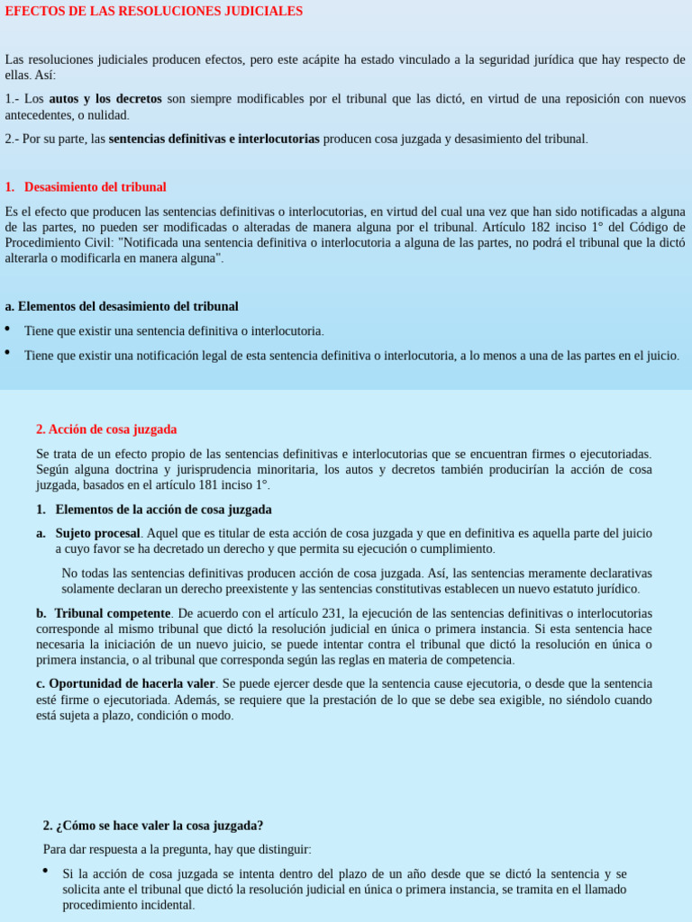 Efectos de Las Resoluciones Judiciales | PDF | Sentencia (ley) | Res ...