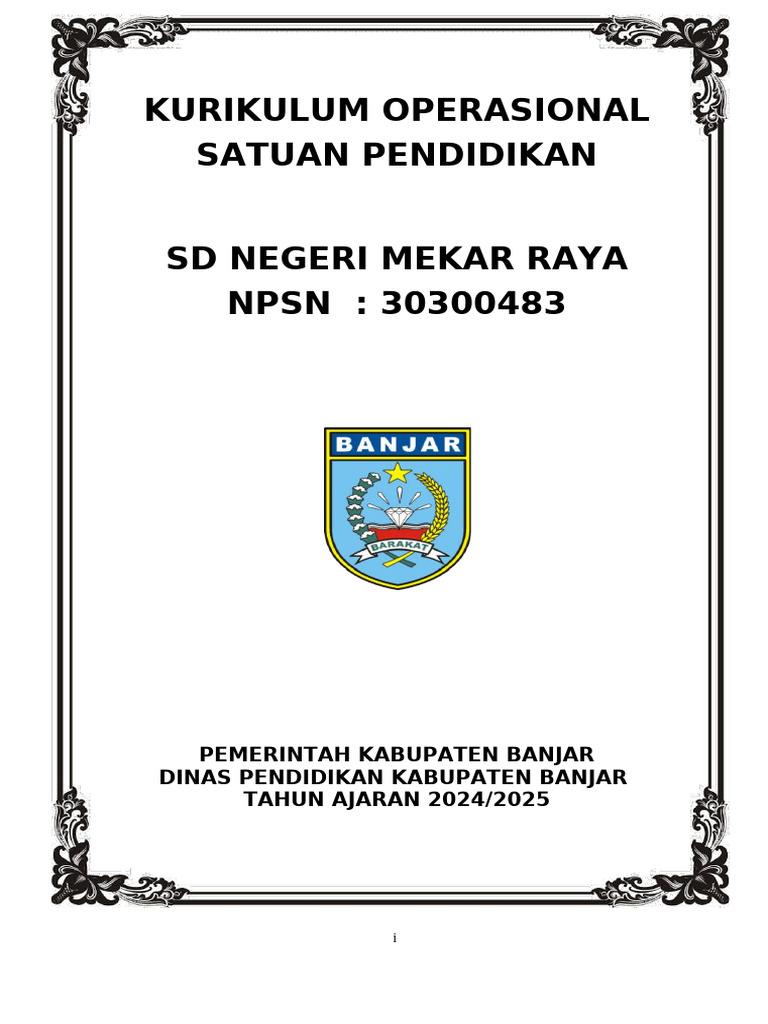Kurikulum SD Negeri Mekar Raya 2024/2025 | PDF