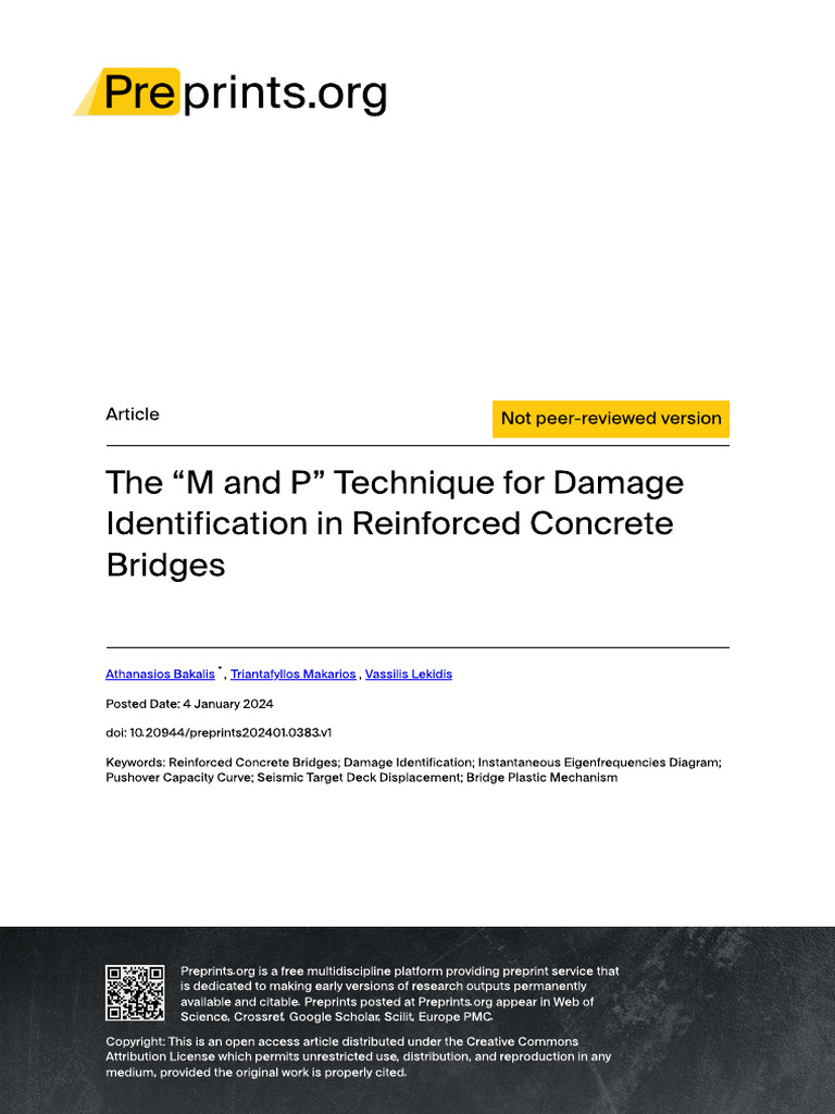 The M and P Technique For Damage Identification in | PDF | Bending ...