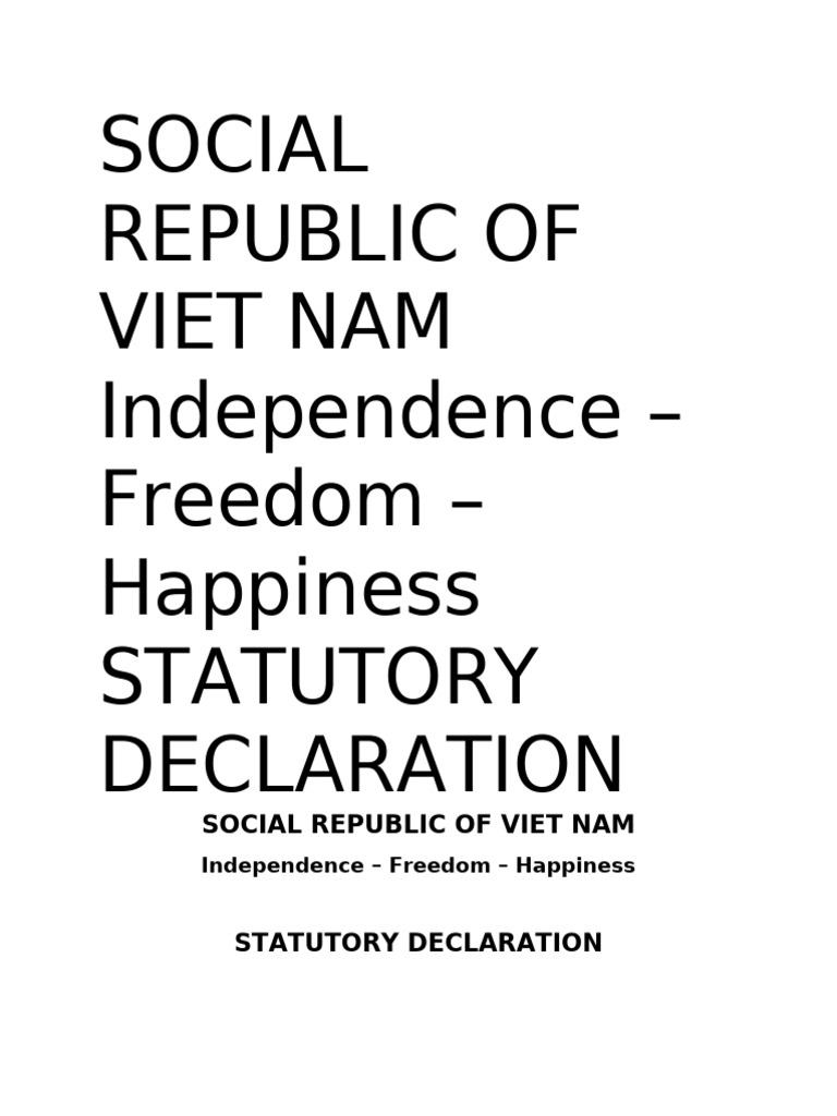 Statutory Declaration | PDF
