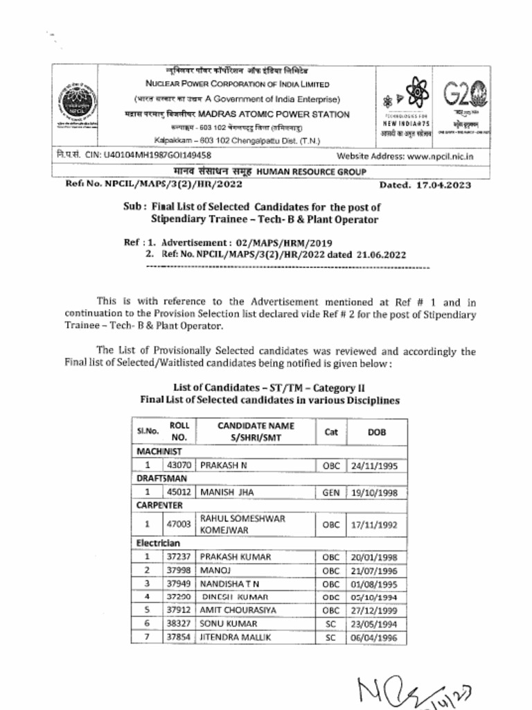 Final Selection STTM 19042023 PDF