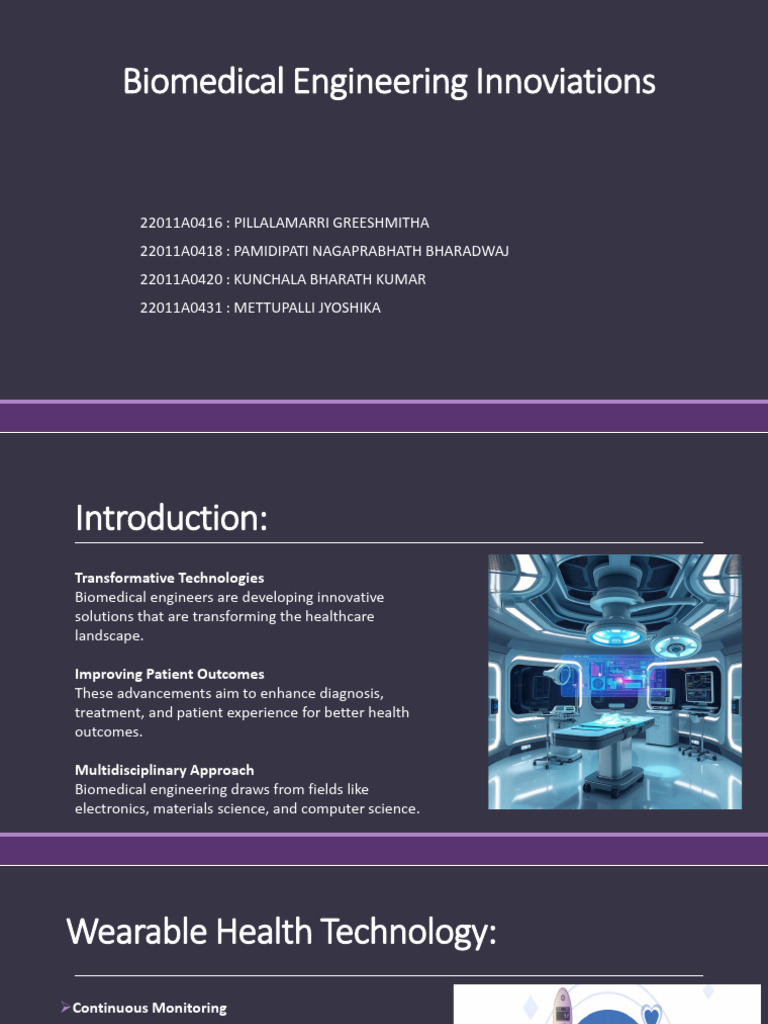 Biomedical Engineering Innoviations | PDF | Tissue Engineering | Prosthesis