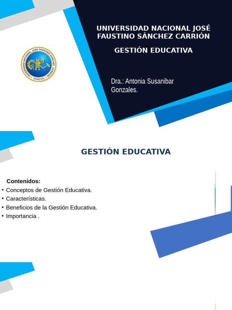 Semana 1 - Importancia de La Gestión Educativa | PDF | Planificación ...