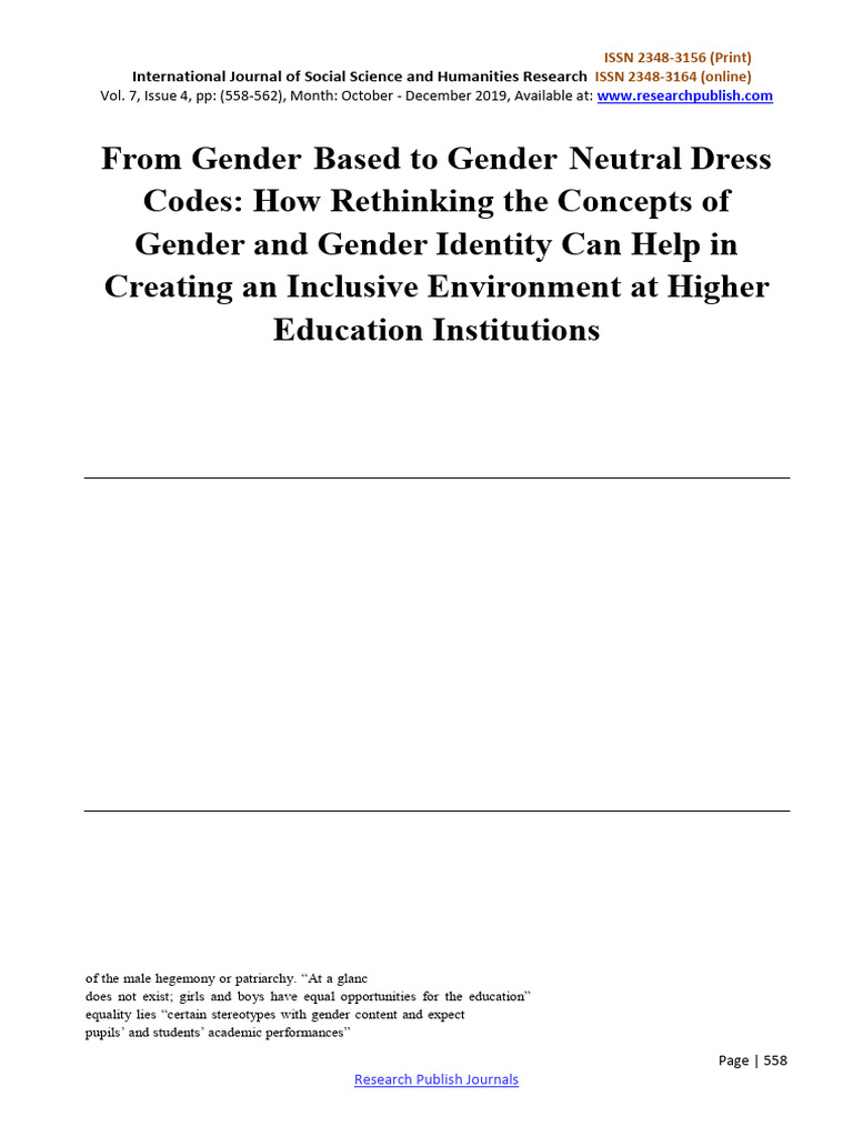 Gender-Neutral Dress Codes in Education | PDF | Gender | Gender Studies