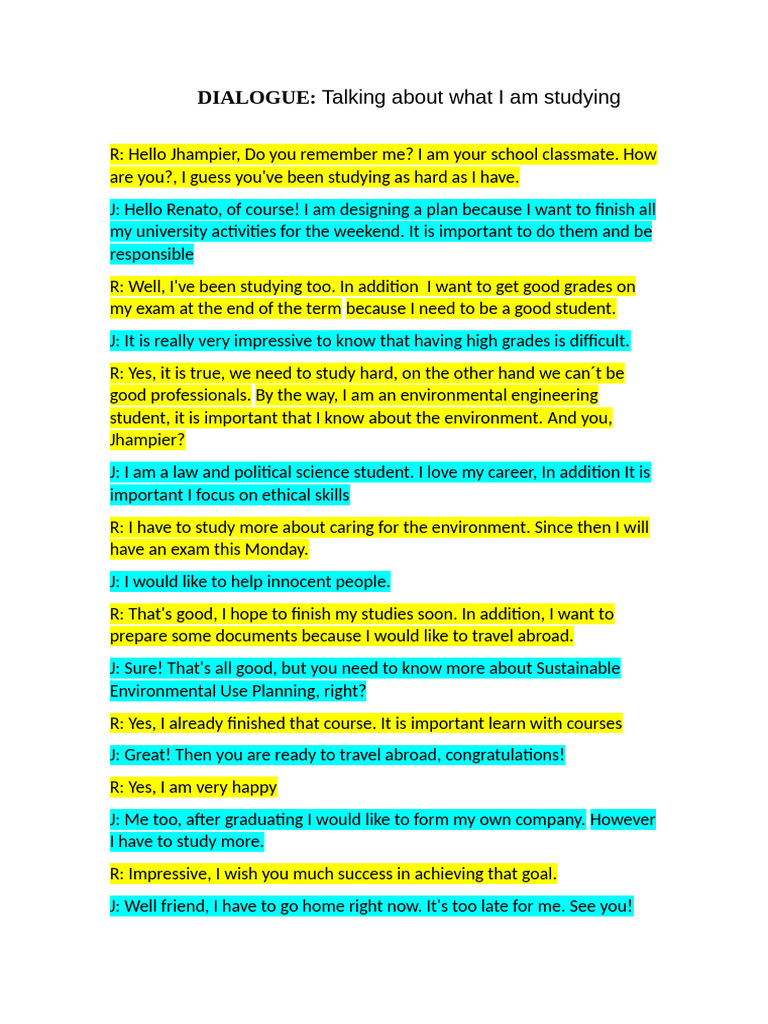 Week5 Ingles IV DIALOGUE | PDF | Career & Growth