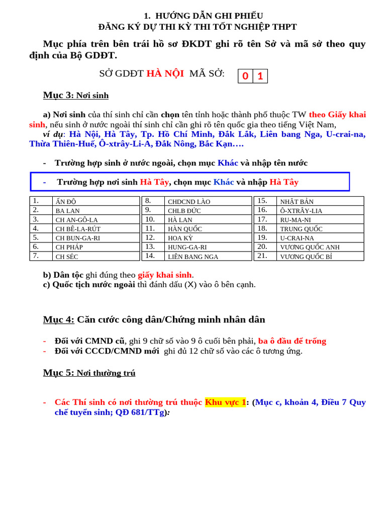2.HD Phieu DKDT Xet CNTN 2024 | PDF