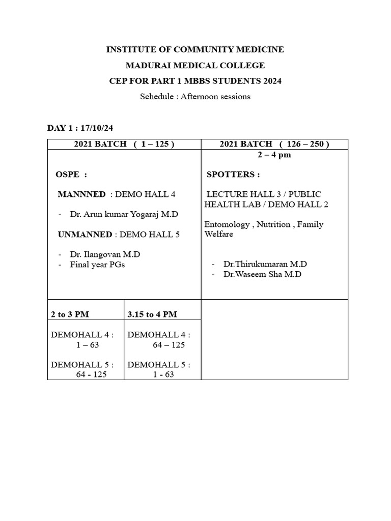 ICM CEP 2024 Schedule | PDF | Science & Mathematics