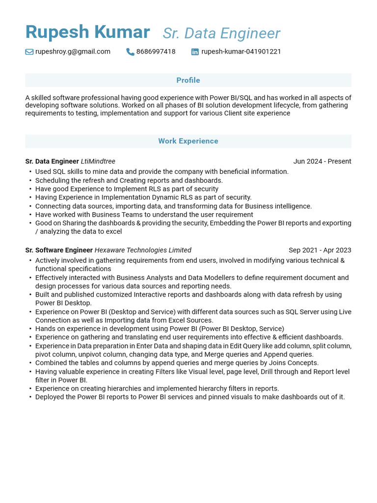 Sr. Data Engineer Resume SEO | PDF | Sql | Microsoft Sql Server