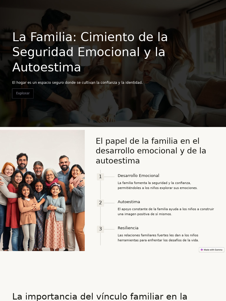 Familia Clave Para Autoestima Y Emoción Pdf Autoestima Las Emociones