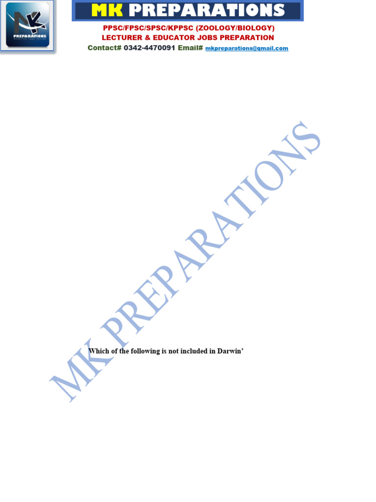Zoology/Biology Exam Prep Guide | PDF | Natural Selection | Evolution