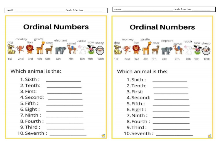 Act - Ordinal Numbers | PDF | Career & Growth | Computers