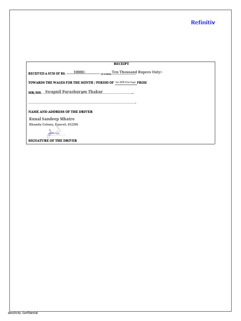 Driver Salary Reimbursement | PDF
