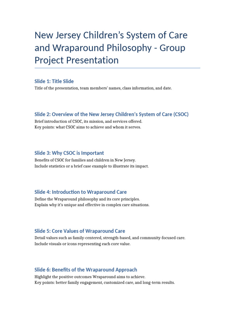 Wraparound Presentation Slide Outline | PDF | Business