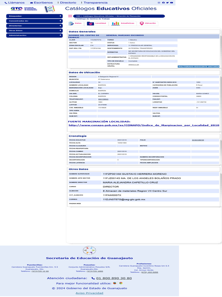 Datos Generales | PDF