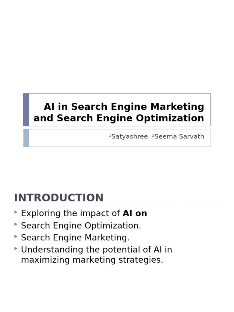 Ai In Search Engine Marketing And Search Engine Pdf
