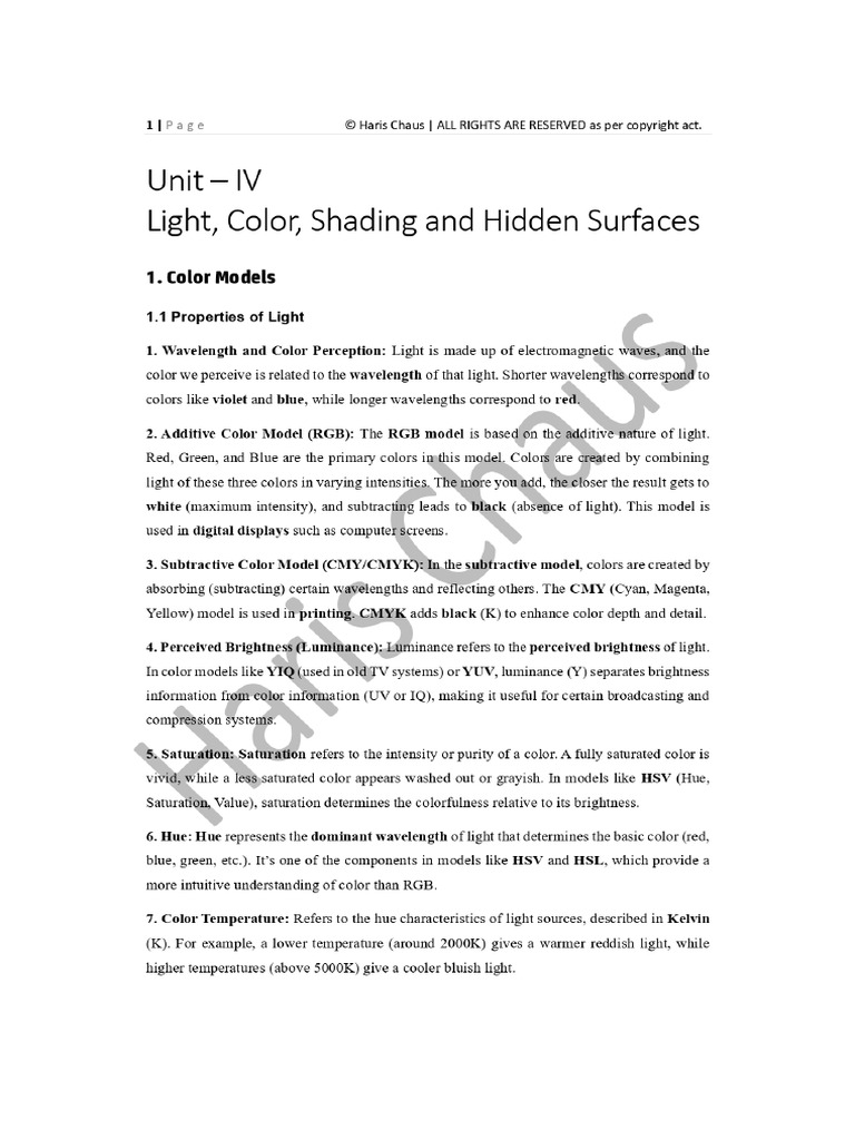 CG Unit 4 Notes | PDF