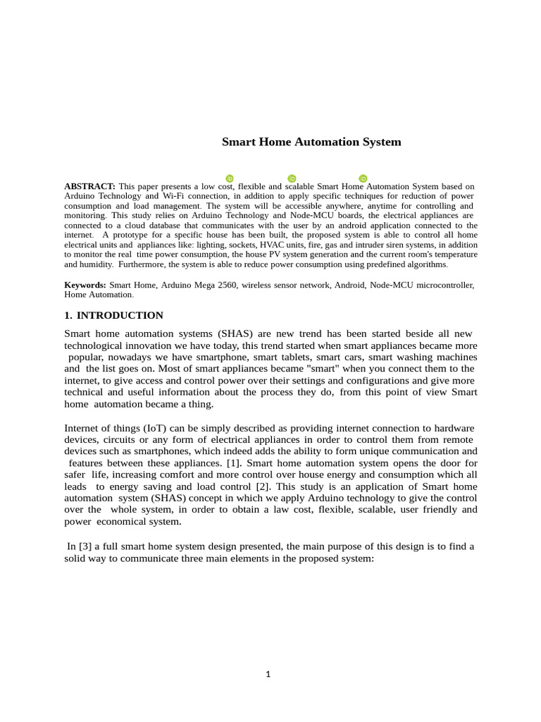 Smart Home Automation System IAU | PDF | Home Automation | Photovoltaic ...