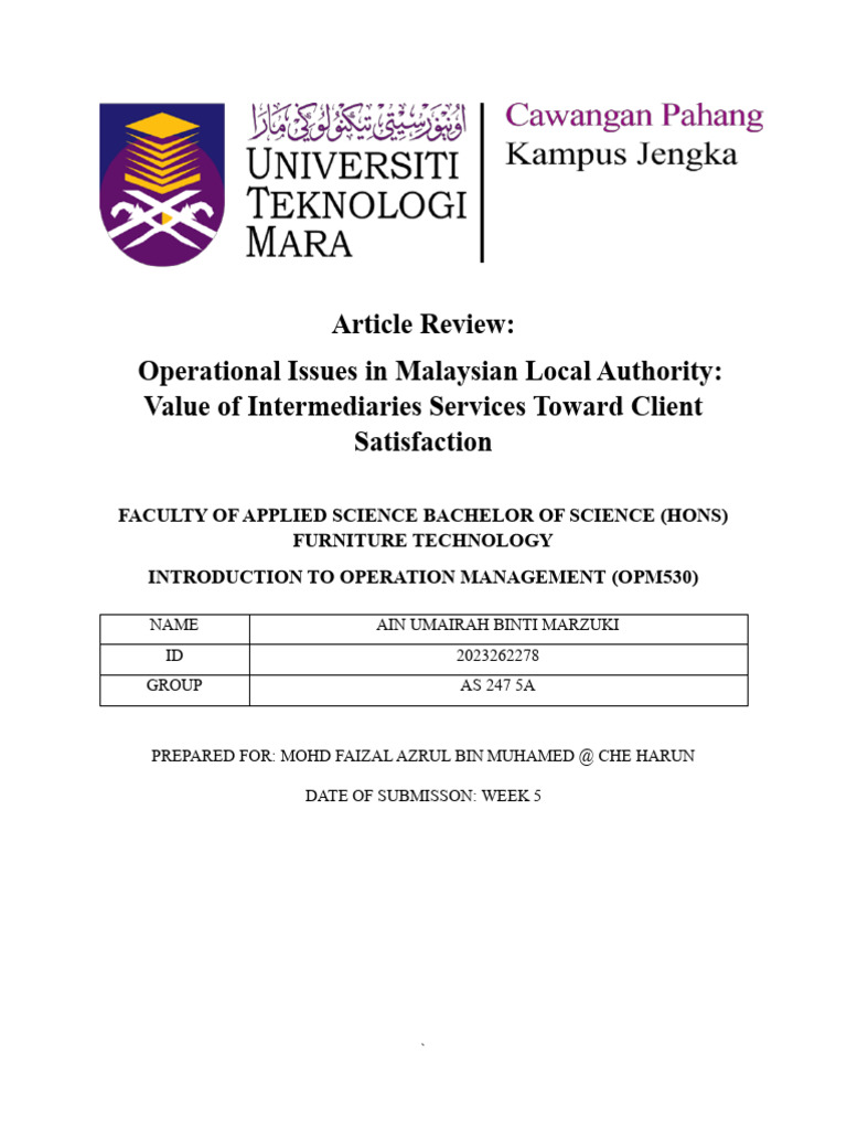 Intermediaries and Client Satisfaction in PJCC | PDF | Customer ...