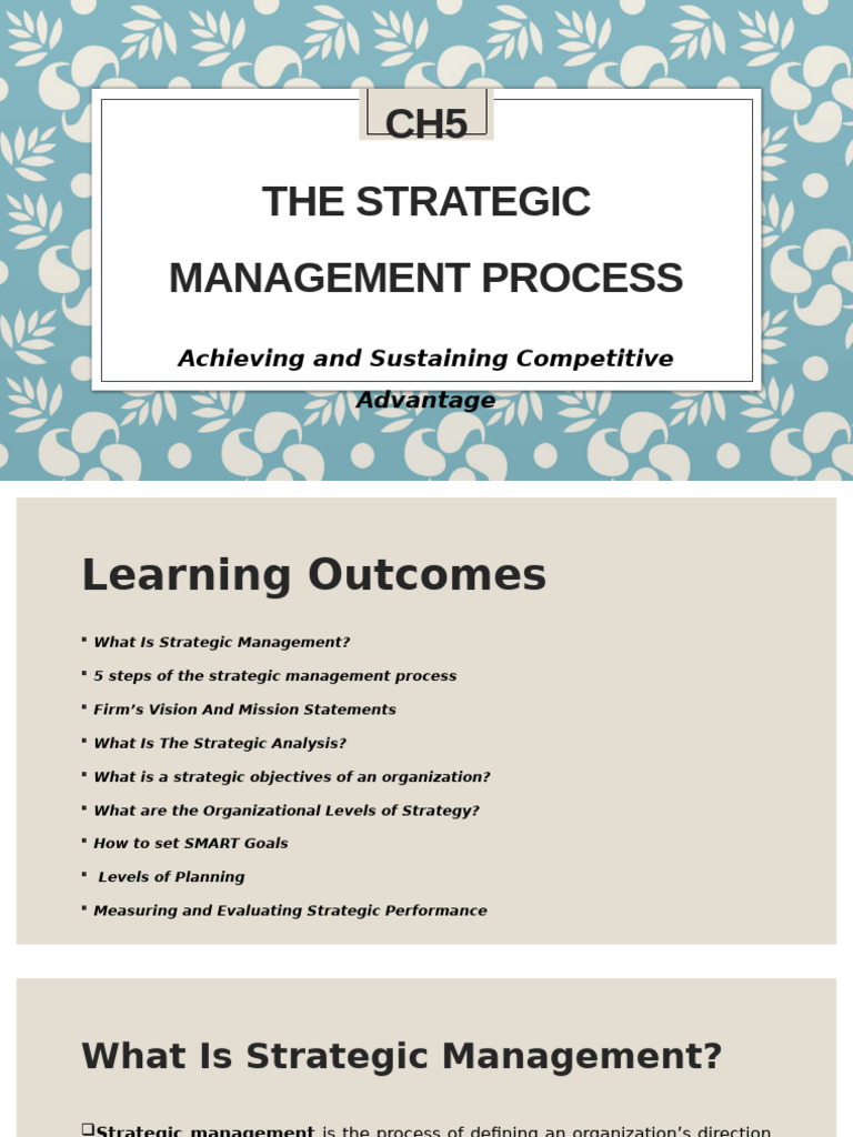Ch5 Strategic Management Process Pdf Strategic Management Goal