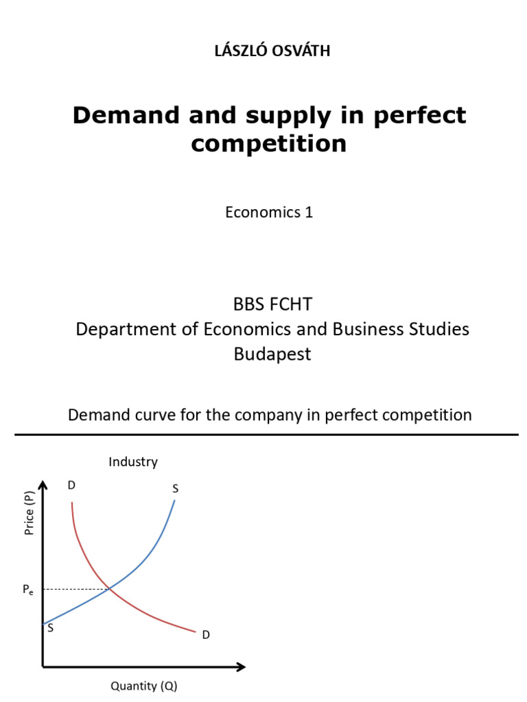 Demand and Supply in Perfect Competition | PDF | Supply (Economics ...