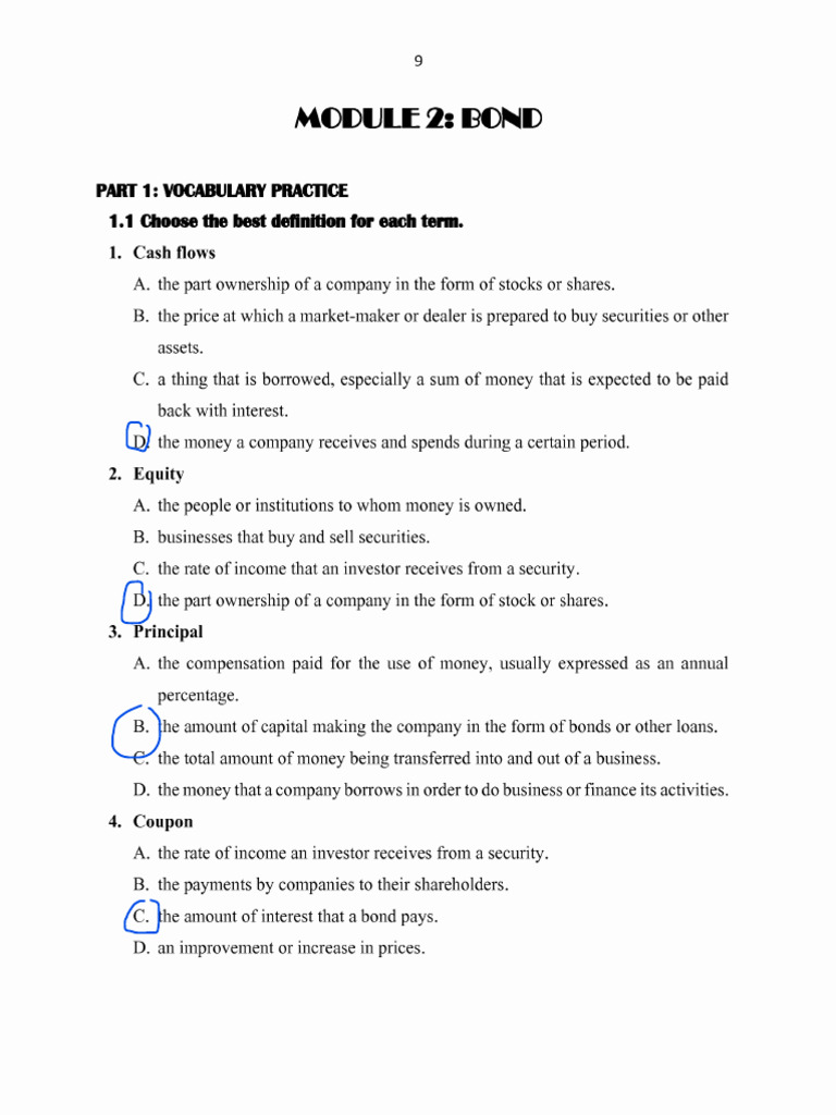 TACN TCNH 2023-Lesson2 Practice | PDF | Bonds (Finance) | Debt