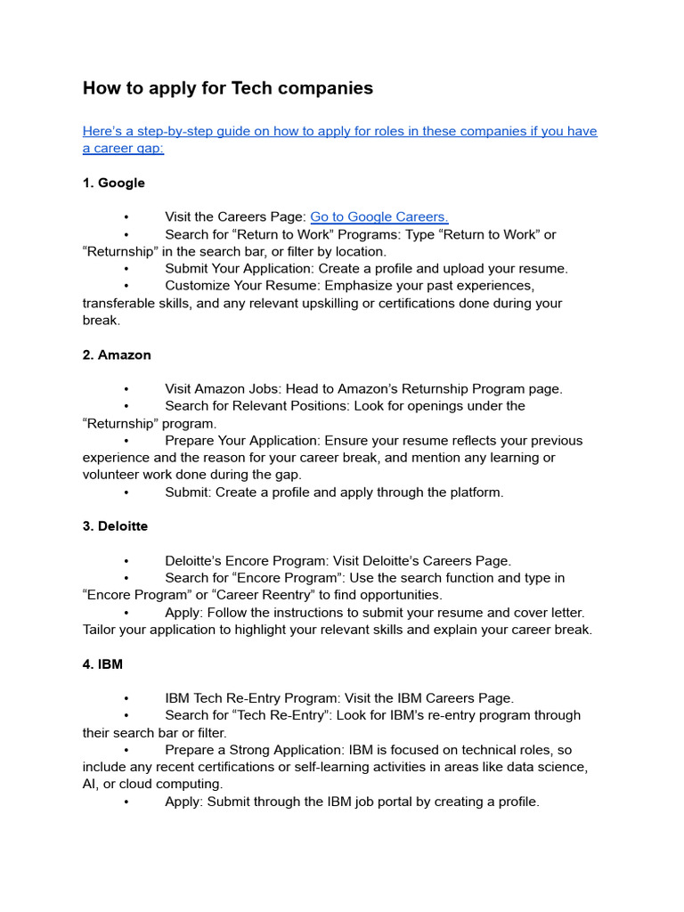 How To Apply For Tech Companies | PDF | Résumé | Linked In