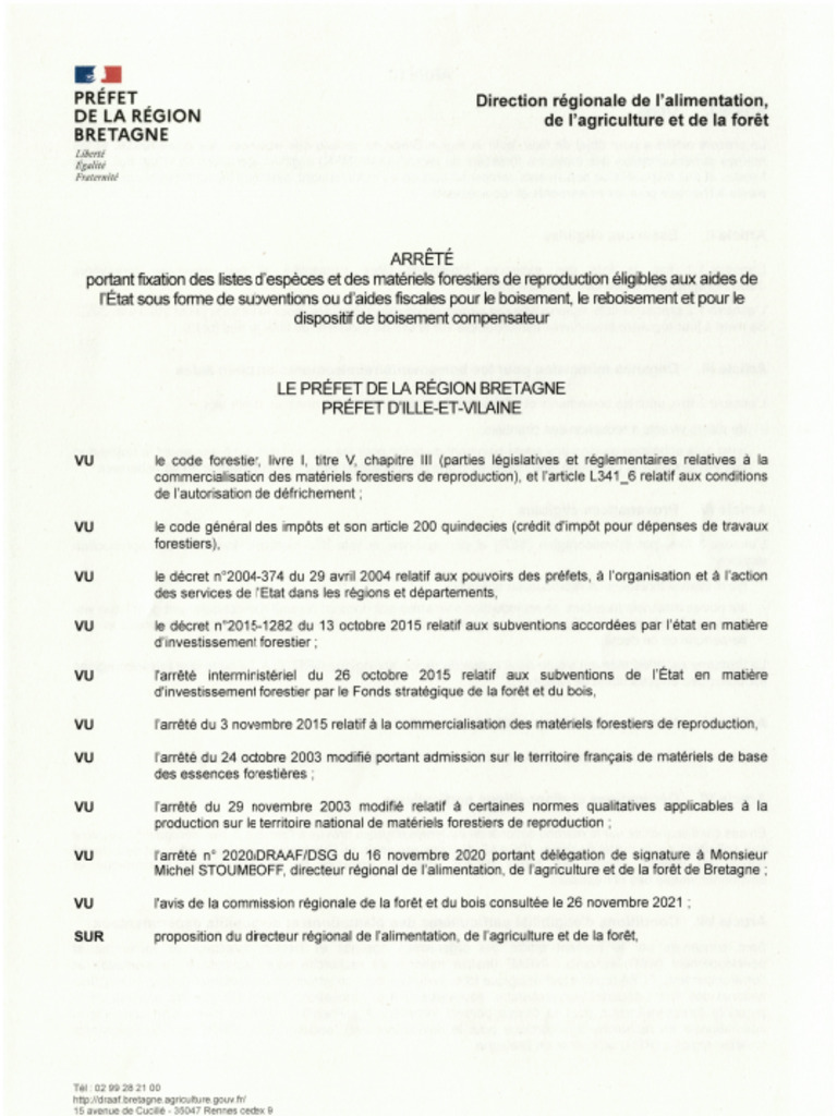 Liste des essences forestières éligibles | PDF | Chêne | Pin (plante)
