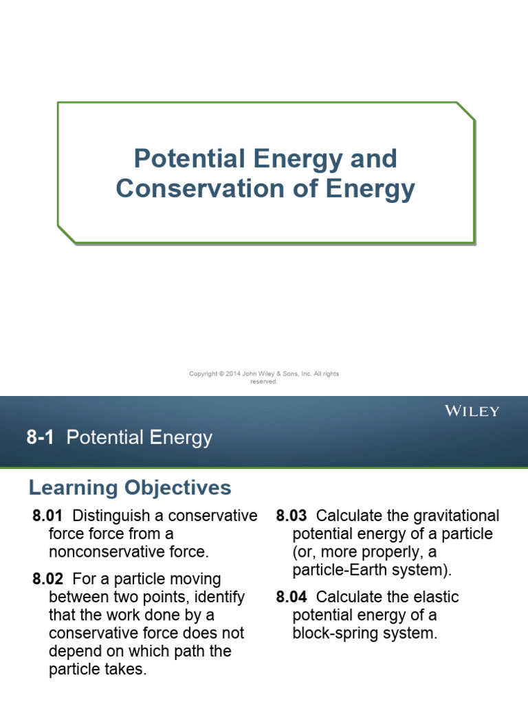 Potential Energy and Energy Conservation | PDF | Potential Energy | Force