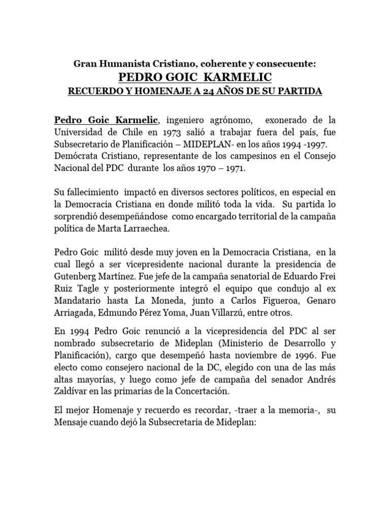 Pedro Goic K | PDF | Ciencias sociales | Religión y espiritualidad