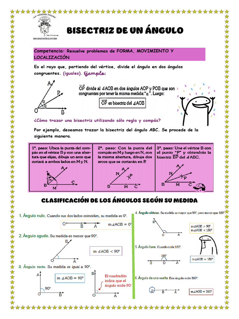 Bisectriz de Un Angulo Ficha Informativa | PDF | Hogar y jardín