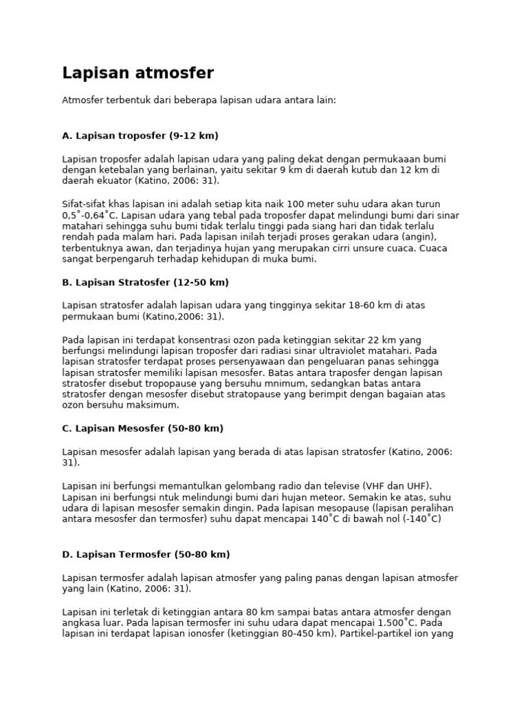 Struktur dan Fungsi Lapisan Atmosfer | PDF