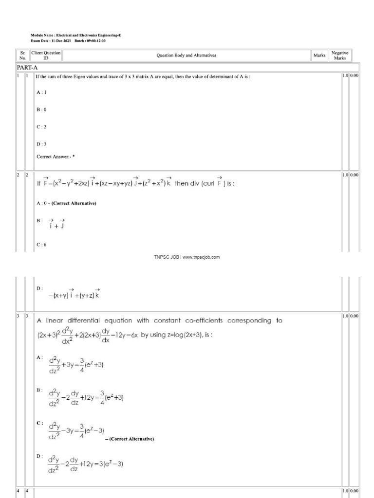 TRB Polytechnic EEE Lecturer Question Paper 2021 | PDF | Crecimiento ...