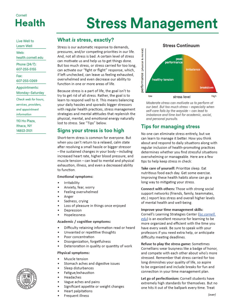Effective Stress Management Tips | PDF | Stress (Biology) | Psychology