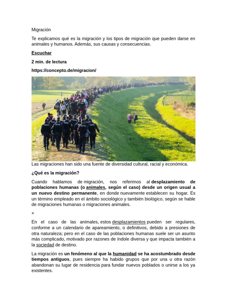 Tipos y causas de la migración humana | PDF | Migración humana | Pobreza
