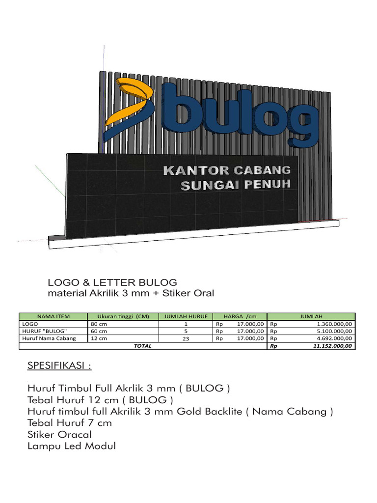 Logo dan Harga Material Bulog | PDF