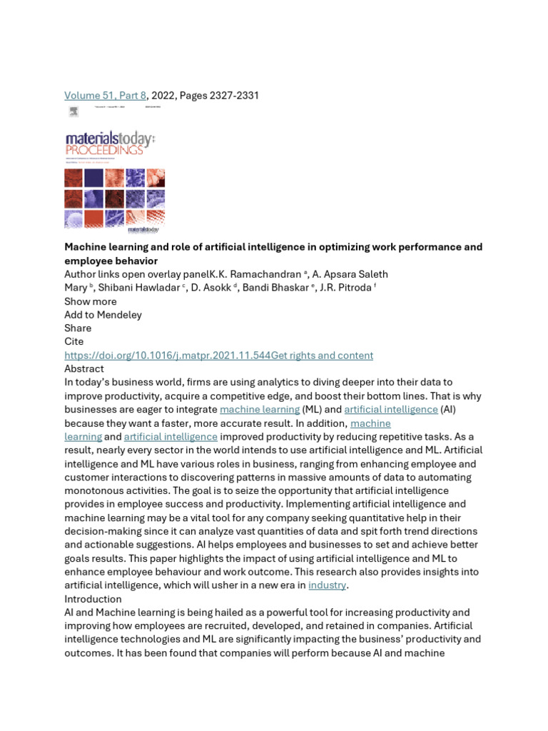 AI & ML Enhancing Employee Performance | PDF | Artificial Intelligence ...