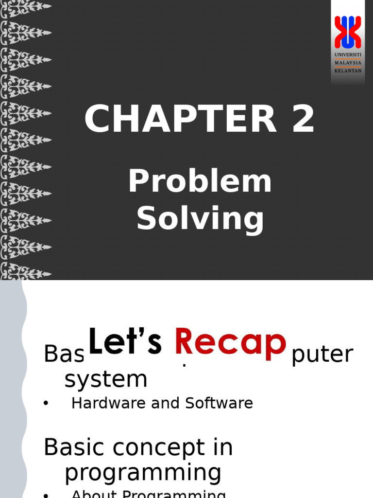 JIT10203 Chapter2.0 - Problem Solving | PDF | Computer Programming ...