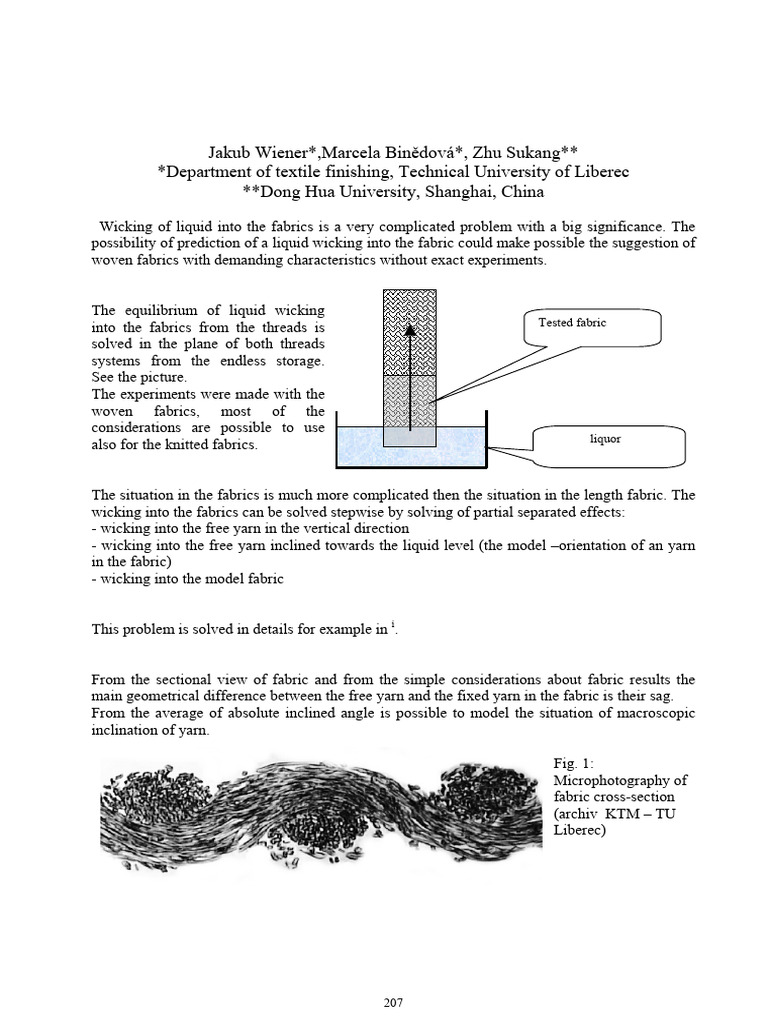 Wicking | PDF | Textiles | Liquids