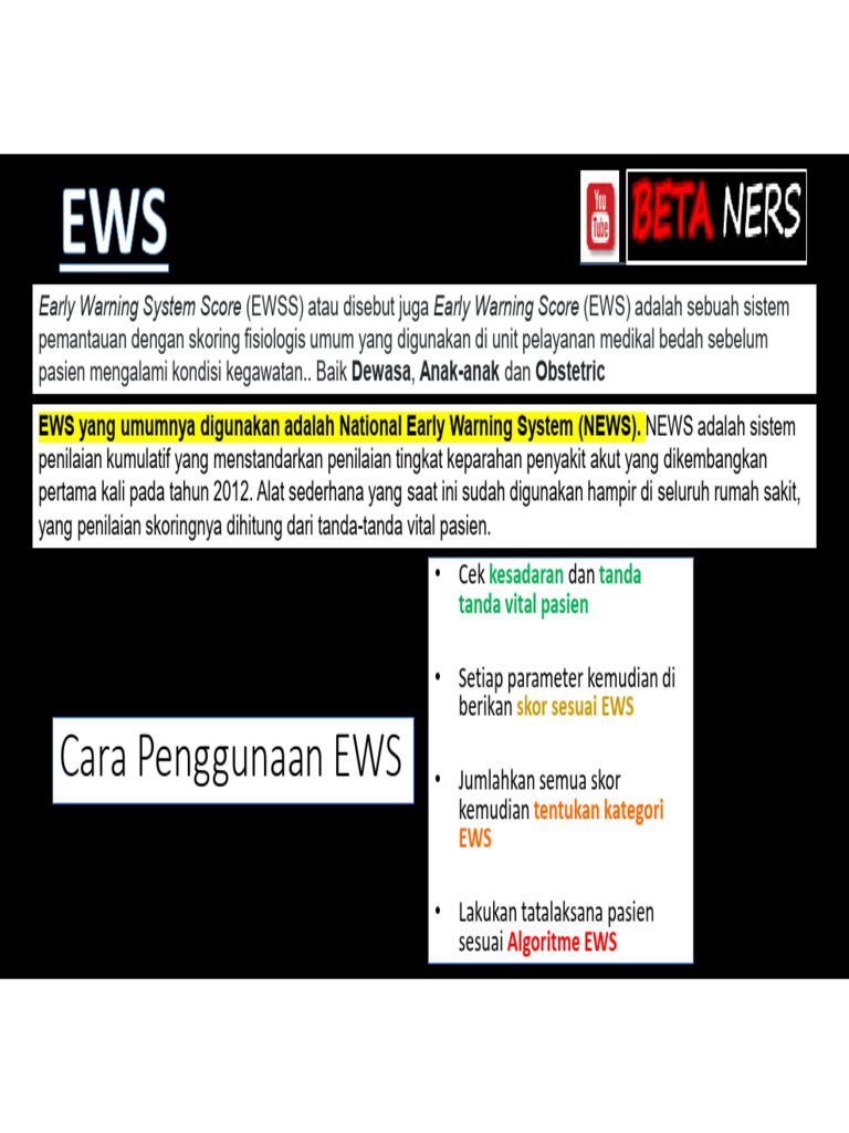 Kategori dan Penggunaan EWS dalam Medis | PDF