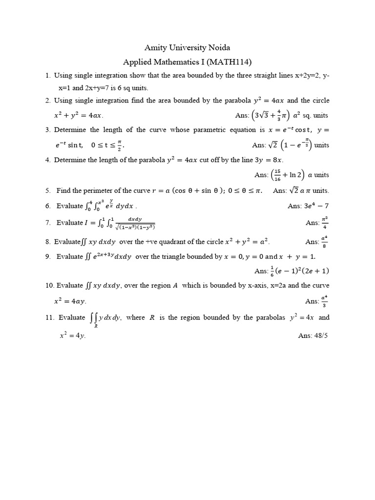 Maths Module 3 Assignment | PDF | Area | Pi