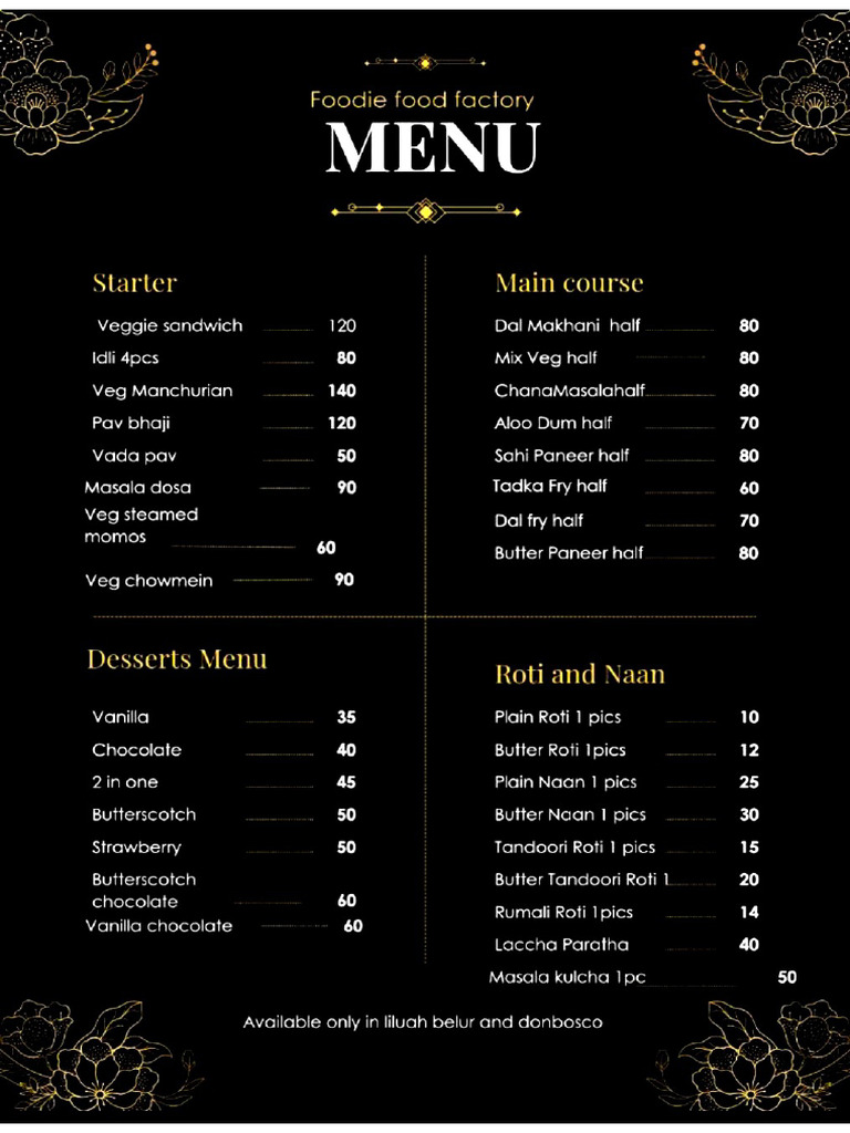 Foodiefoodfactorymenu | PDF
